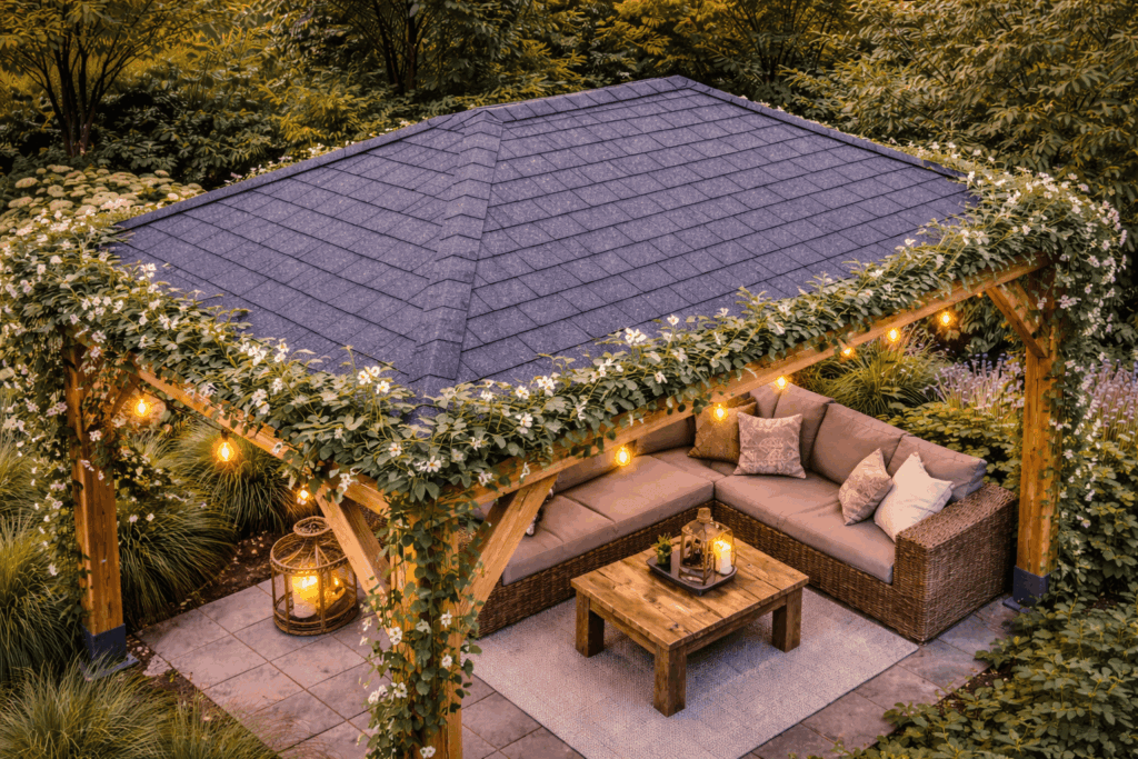 Dakbedekking voor een prieel