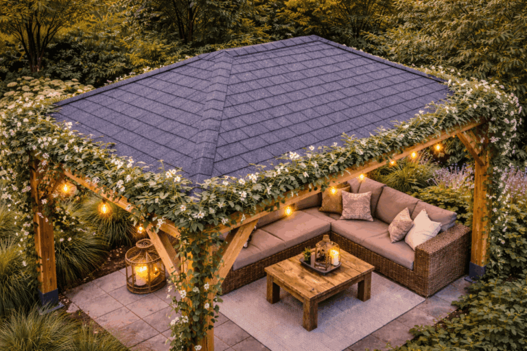 Dakbedekking voor een prieel