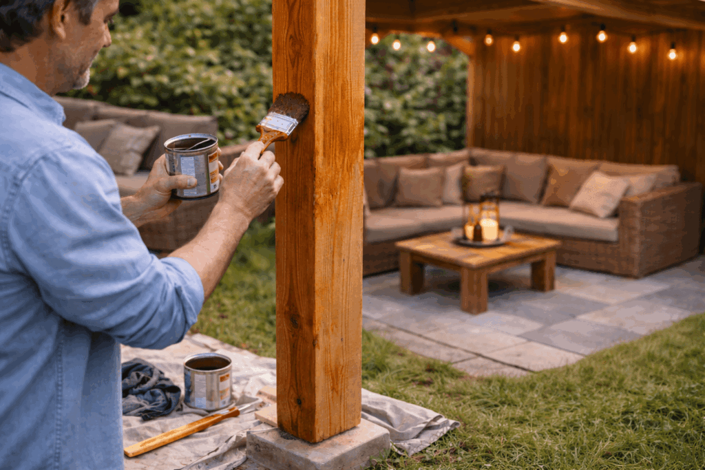 Douglas prieel beitsen of oliën