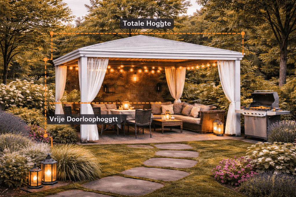 Hoogte van een prieel