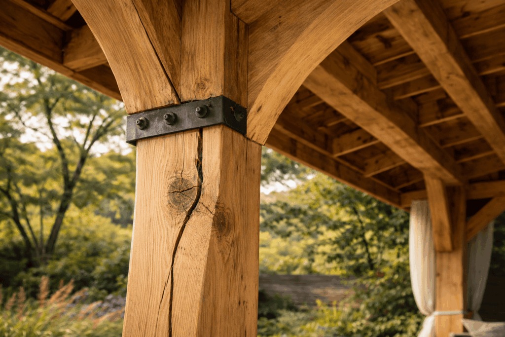 Hout scheurt of werkt