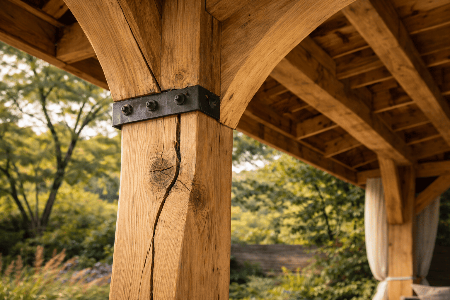 Hout scheurt of werkt