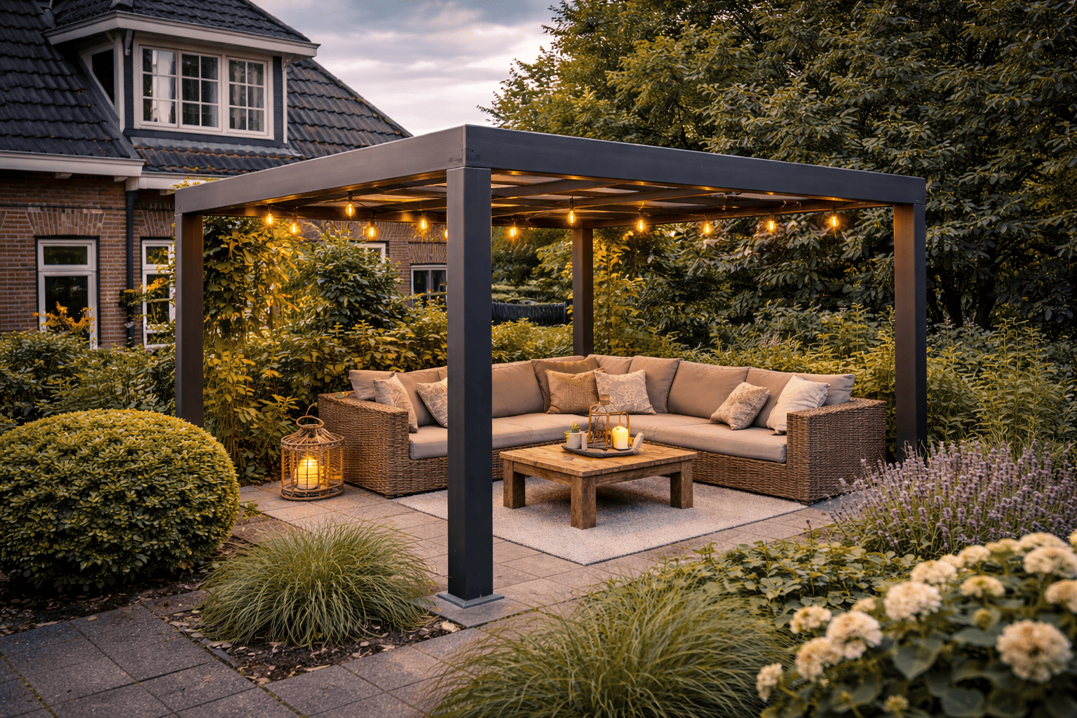 Prieel in voortuin vs achtertuin